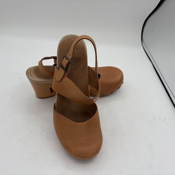 Dansko Thea Leather Mary Jane Slingback Wooden Clog Sandal EU 38/ 7.5-8 - Picture 1 of 10